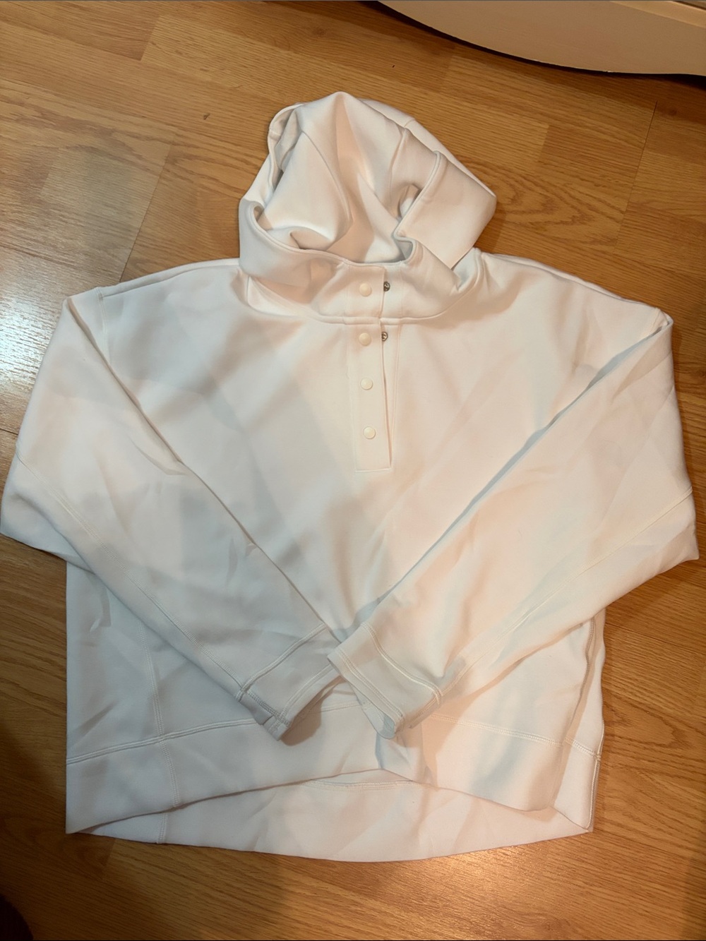 Women’s White Snap-Front Hood athletic wear
